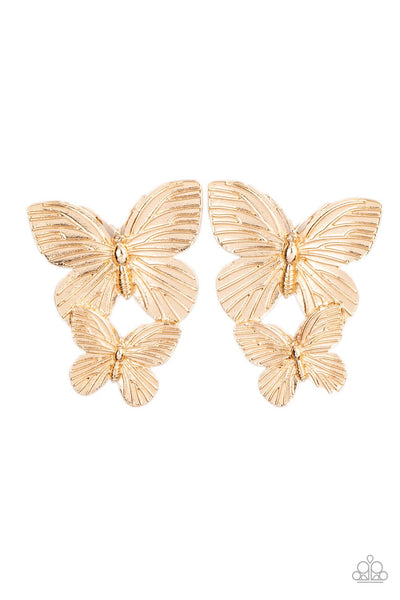 Blushing Butterflies - Gold - Paparazzi Accessories