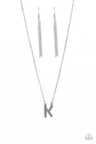 Leave Your Initials - Silver - K - paparazzi accessories